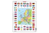 Pusselspel - Selecta Play Larsen Map Europe with Flags 70 pcs. 2D Pussel - LA-KL1-NL